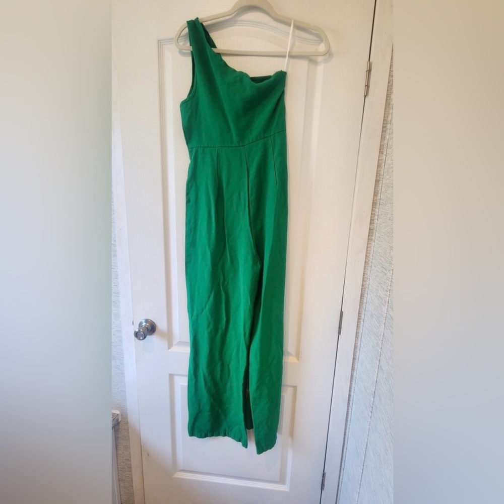 SHEIN Green One-Shoulder Midi Dress Size K Euc